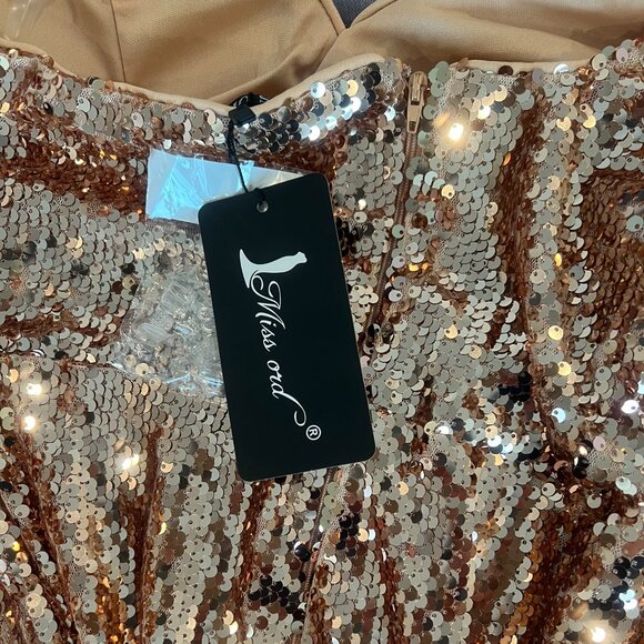 Miss Ord Gold Sequin One-Shoulder Gown - Picture 4 of 4